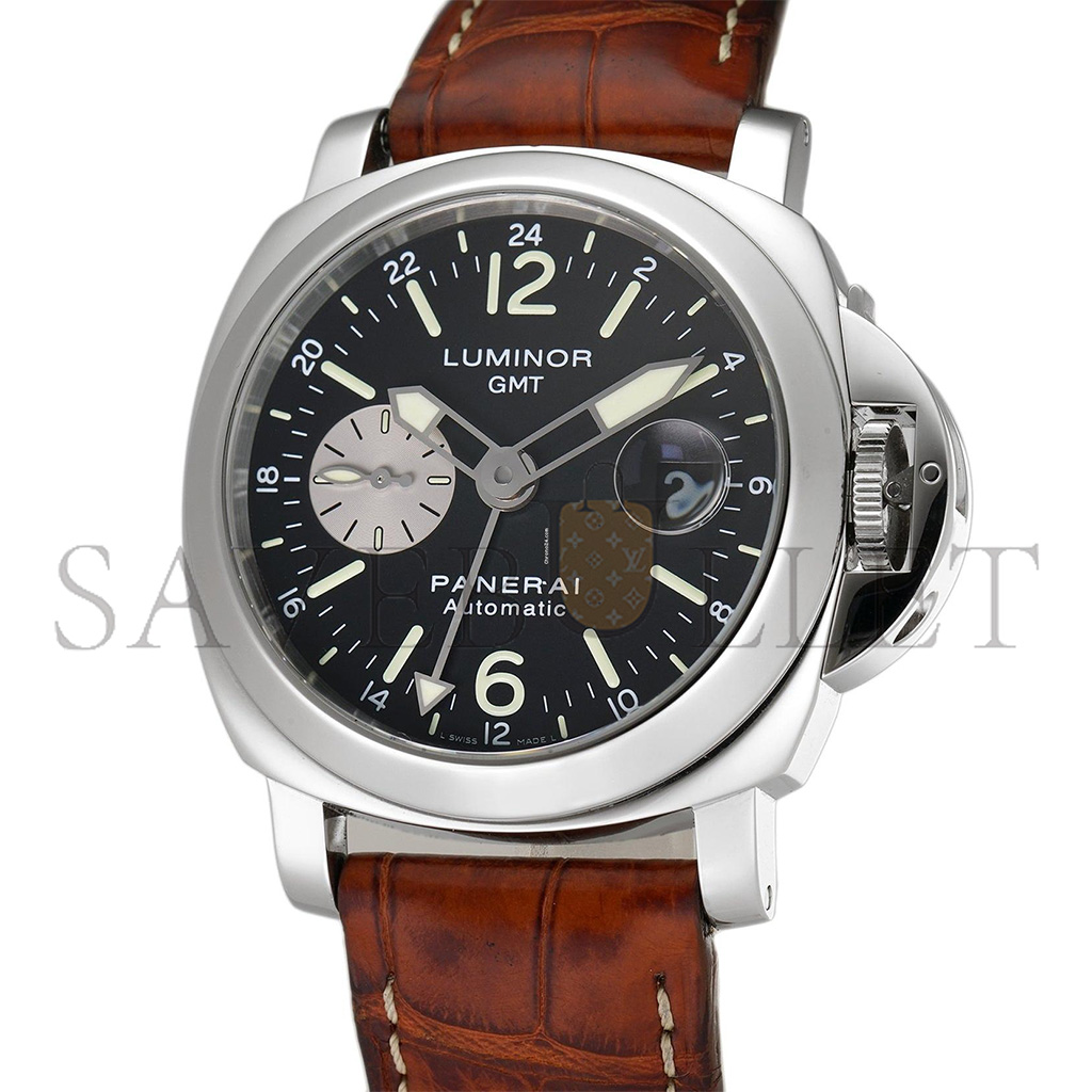 pa*e*ai luminor gmt auT0matic 44mm gmt steel black dial watch pam00088